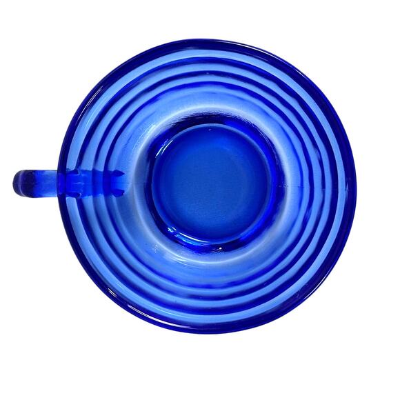 Hazel Atlas Aurora Cobalt Blue Vintage Depression Glass Coffee Cup - Picture 5 of 6